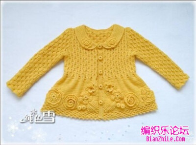 2-3岁女童开衫毛衣外套的织法教程,详细-编织乐论坛