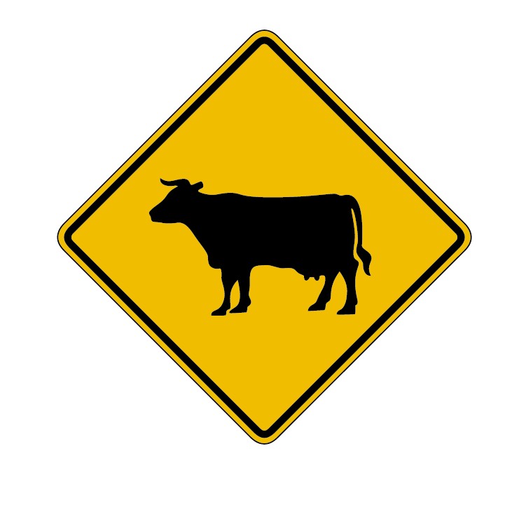 家畜出没区道路交通标志汽车标志