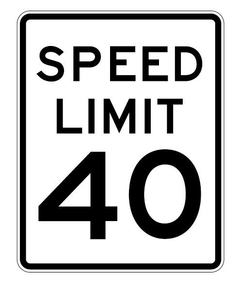 限速40km/h道路交通标志汽车标志