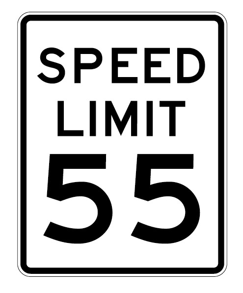 限速55km/h道路交通标志汽车标志