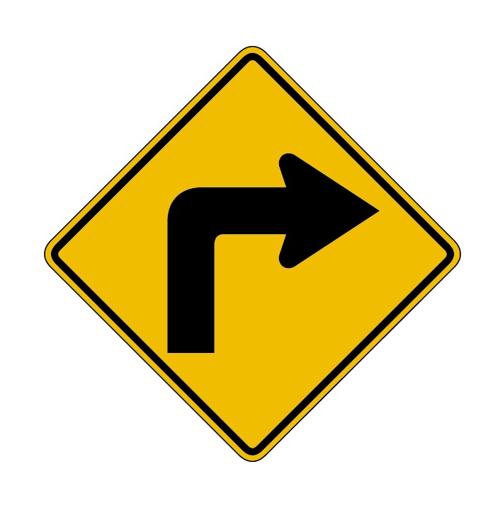右转弯道路交通标志汽车标志