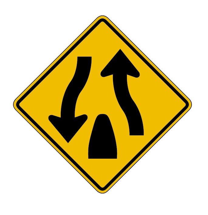 左右绕行道路交通标志汽车标志