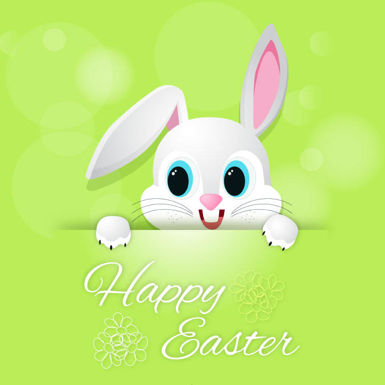 可爱复活节兔子贺卡矢量素材,素材格式:ai,素材关键词:复活节,兔子