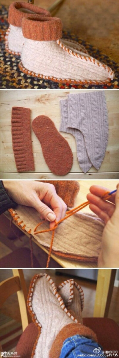 发表了一篇转载博文《[转载]旧毛衣不织布改造制作居家保暖布鞋手工