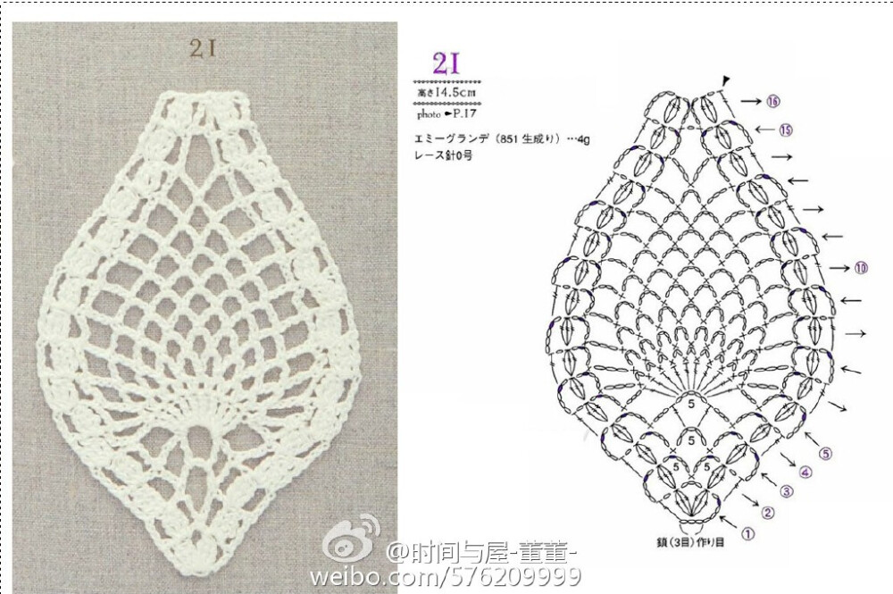 钩针 图解 蕾丝菠萝花样#特色主题的钩针菠萝花花样集锦,喜欢的就