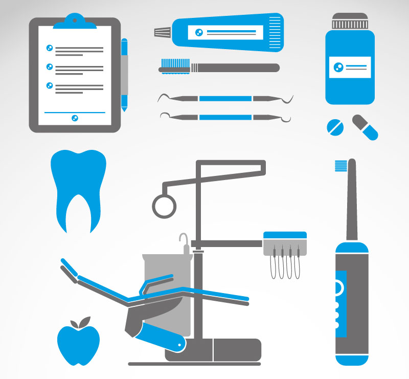 工具矢量素材,素材格式:ai,素材关键词:牙齿,牙膏,电动牙刷,医疗器械