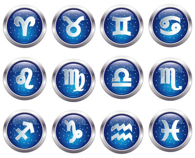 12星座标志按钮矢量素材,素材格式:eps,素材关键词:星座,矢量图标