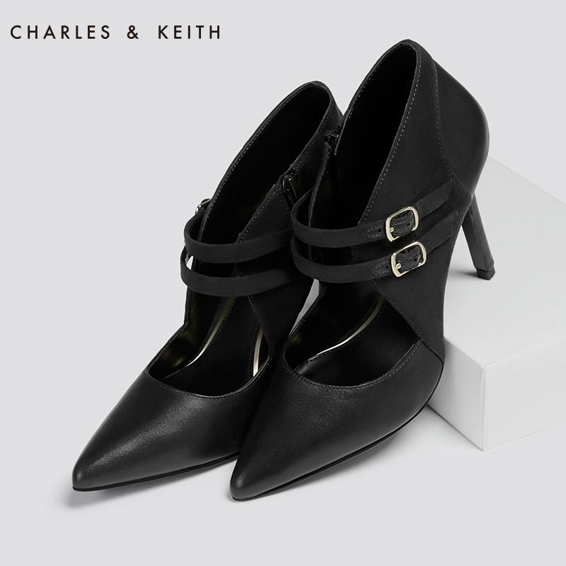 charles&keith尖头charles keith sl160280205牛皮奢华女高跟鞋