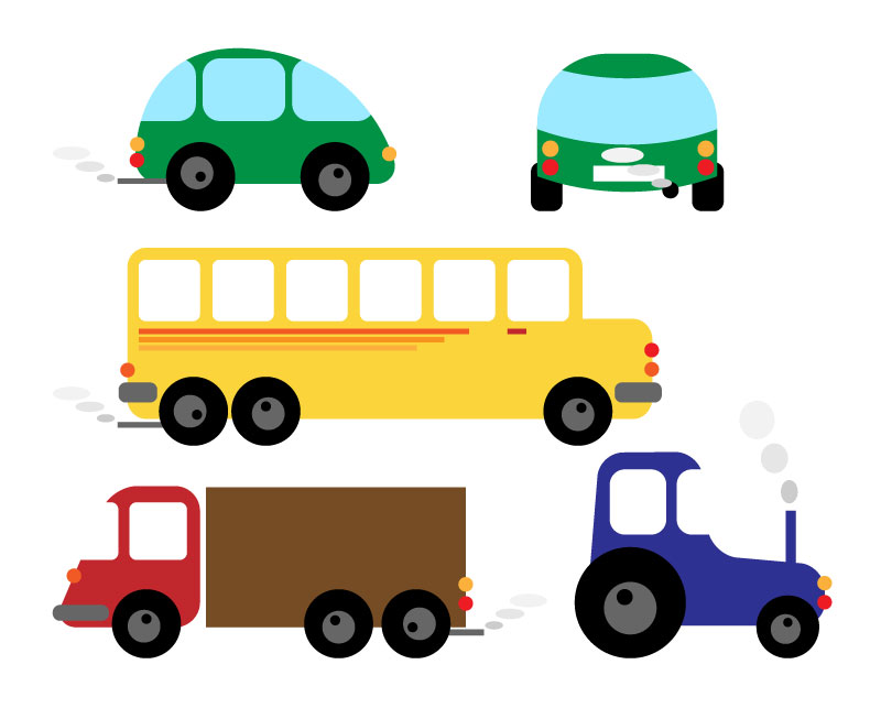 4款卡通汽车矢量素材,素材格式:eps,素材关键词:汽车,交通运输