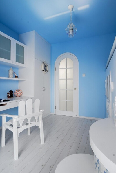 情迷地中海 小清新简约蓝白色调 室内装修设计