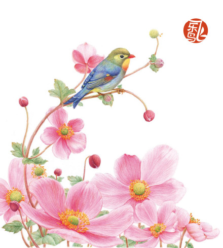 飞乐鸟作品#《莳花绘》——愿化作一只飞鸟,休憩在那莳花枝头,和着
