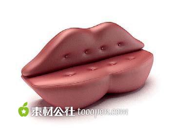 3d创意嘴唇沙发模型设计