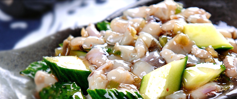 芥末章鱼,日本料理(にしきりょうり,选用鲜度极高的生章鱼和清脆爽口