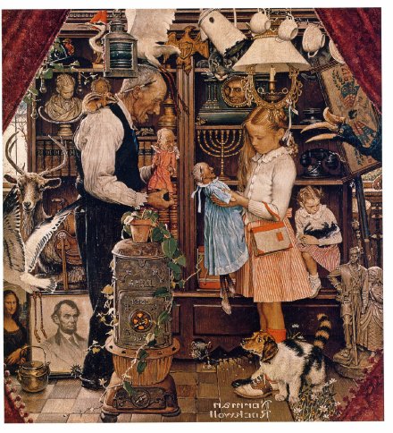 说到美国插画黄金时代的画家不得不提norman rockwell(1894-1978,他