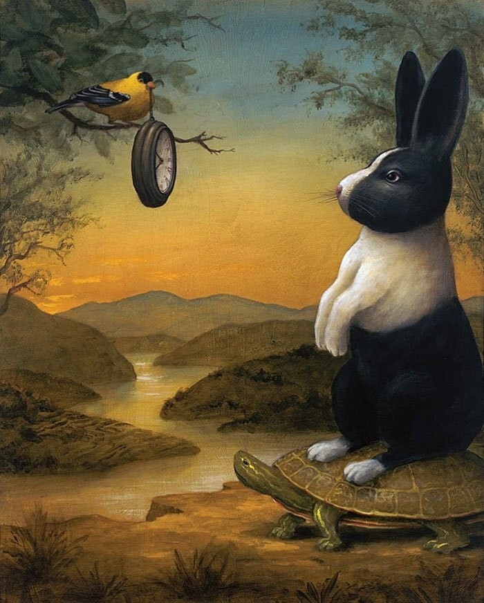 虽然超现实主义绘画作品情景奇异怪诞,与现实格格不入,体现了"反常"的