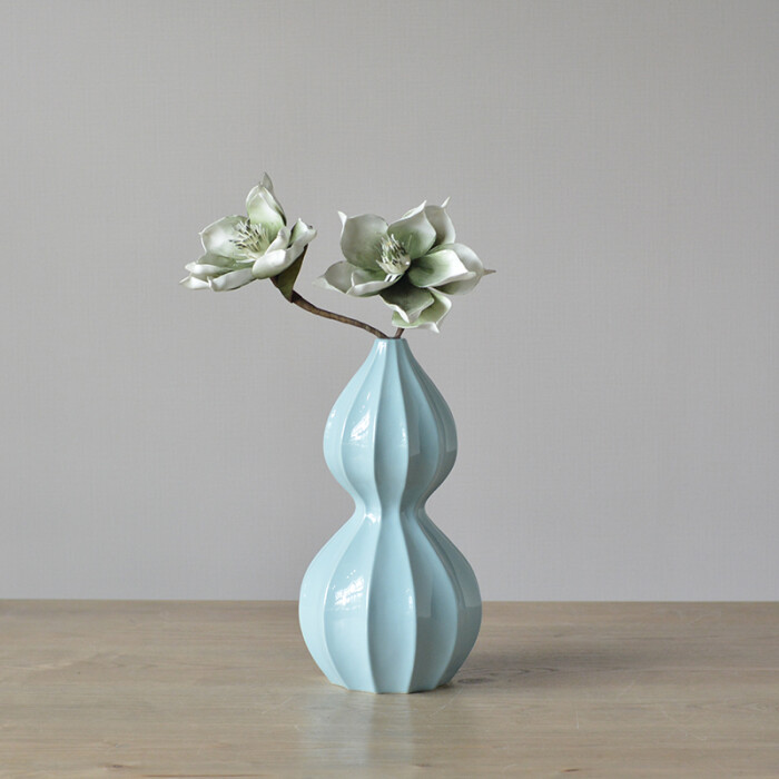 简约欧式古典创意陶瓷葫芦台面花瓶花器客厅玄关办公室装饰品摆件