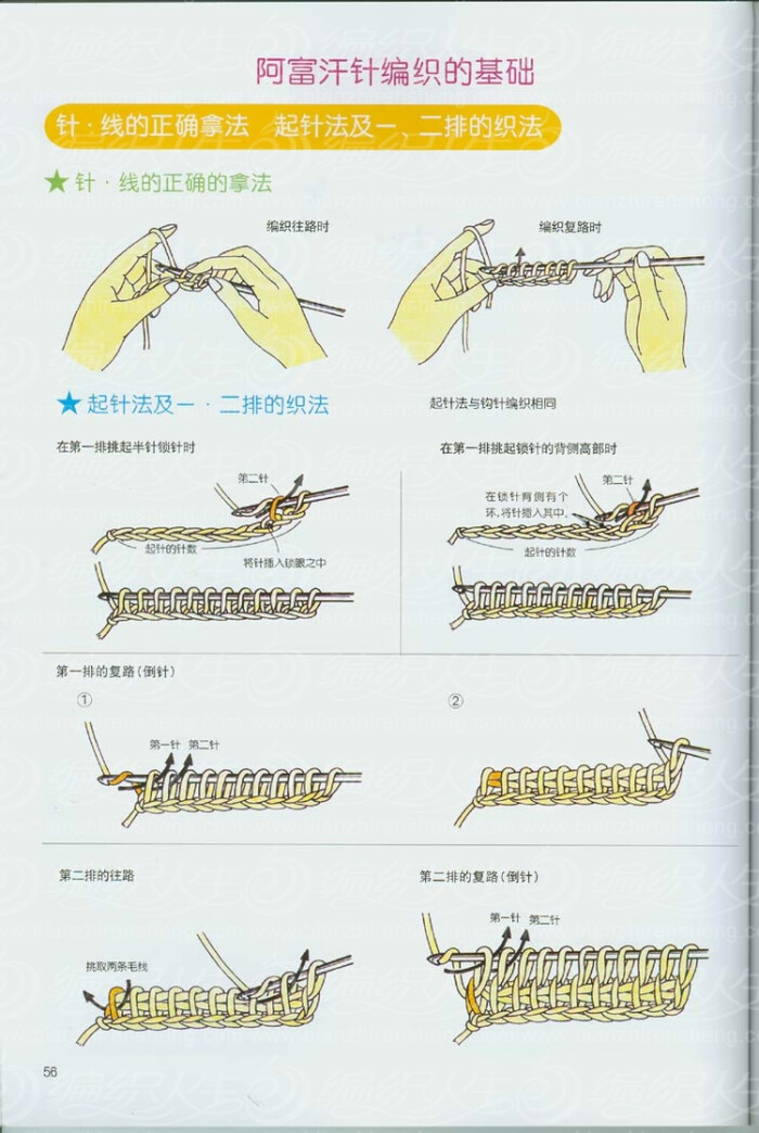 阿富汗钩针编织基础针法大全-编织人生