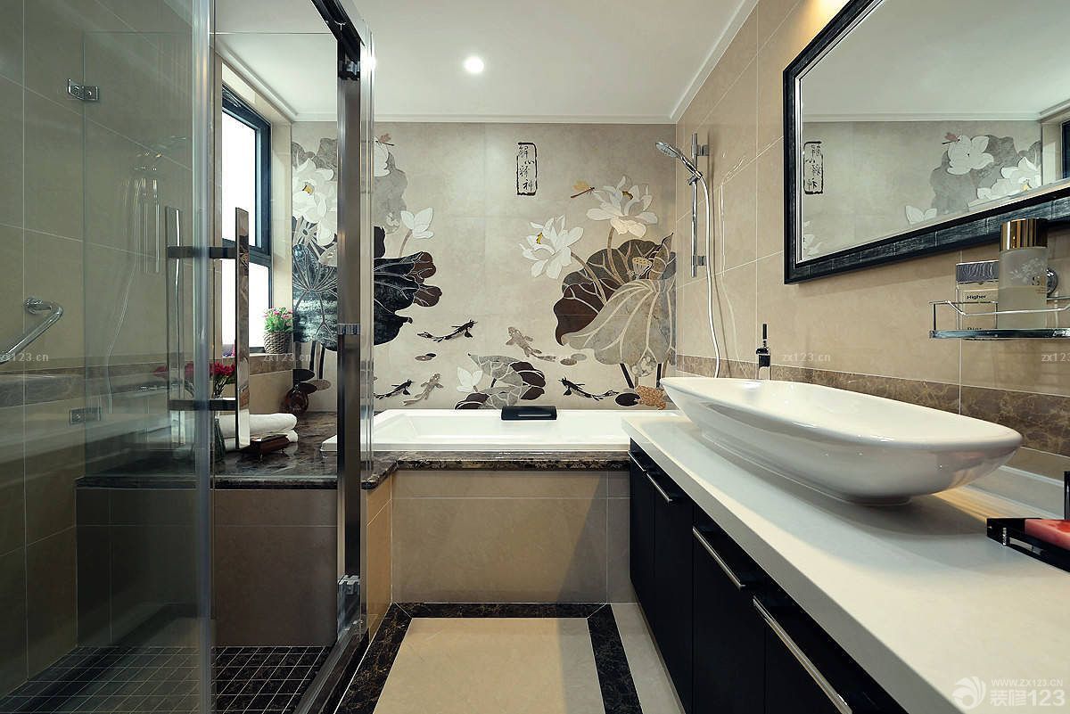 中式卧室卫生间瓷砖贴图装修效果图 堆糖,美图壁纸兴趣社区