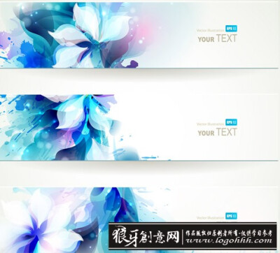 网站横幅 蓝色大气banner矢量素材 绚丽banner矢量广告横幅素材 矢量