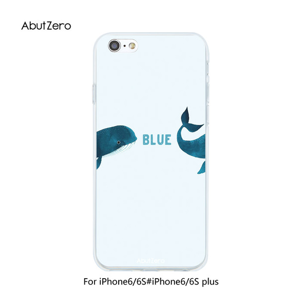 Abutzero正品原创iphone6手机壳蓝色鲸鱼清新可爱软壳苹果6s Plus 堆