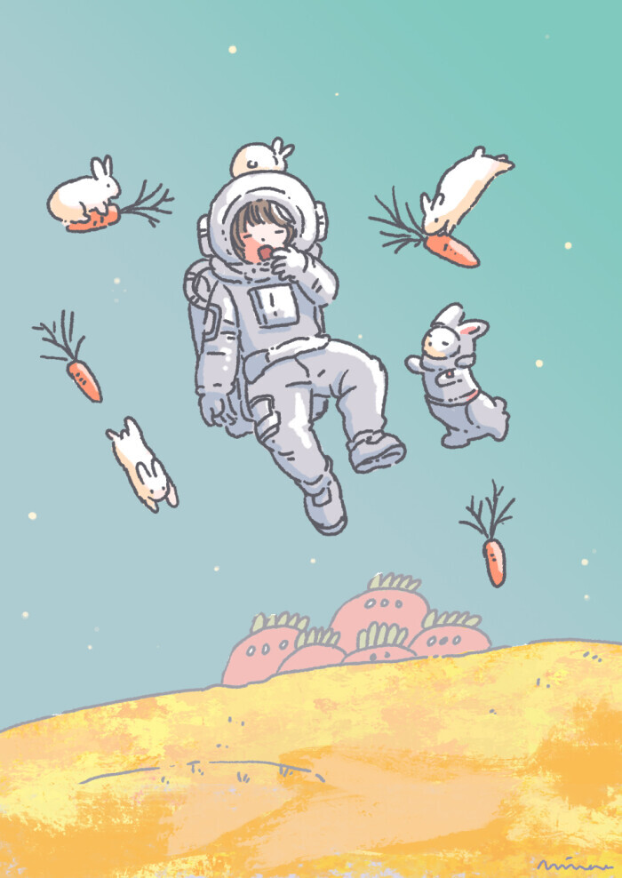 小兔子&宇航员 - 堆糖,美图壁纸兴趣社区