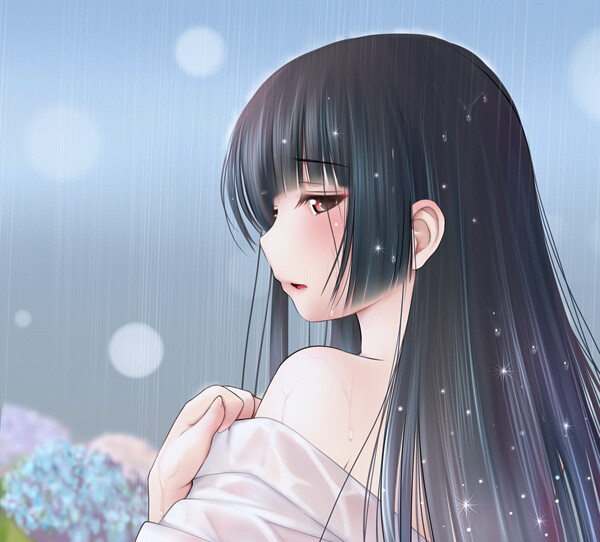 头像/壁纸/锁屏/背景/女生/美少女/黑发/黑长直/红瞳/三无/枫叶/眼镜