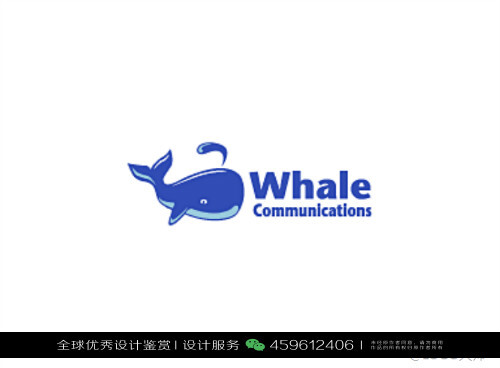 深蓝色鲸鱼 动物 logo设计标志品牌设计作品欣赏 (71)
