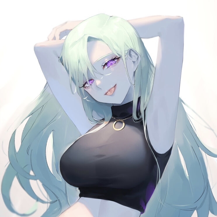 绿发动漫女生头像