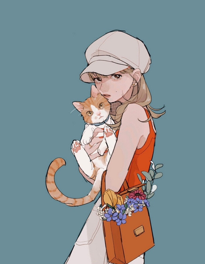 猫咪插画少女赞评论更多