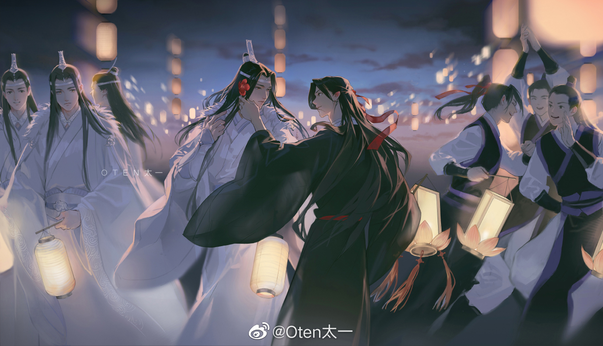 墨香铜臭《魔道祖师》蓝忘机&魏无羡,忘羡.画师微博id【oten太一】