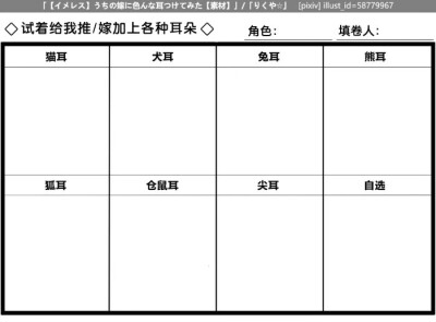 收集   点赞  评论  画手挑战 画风问卷 表格 3 5 小白鸦子  发布到