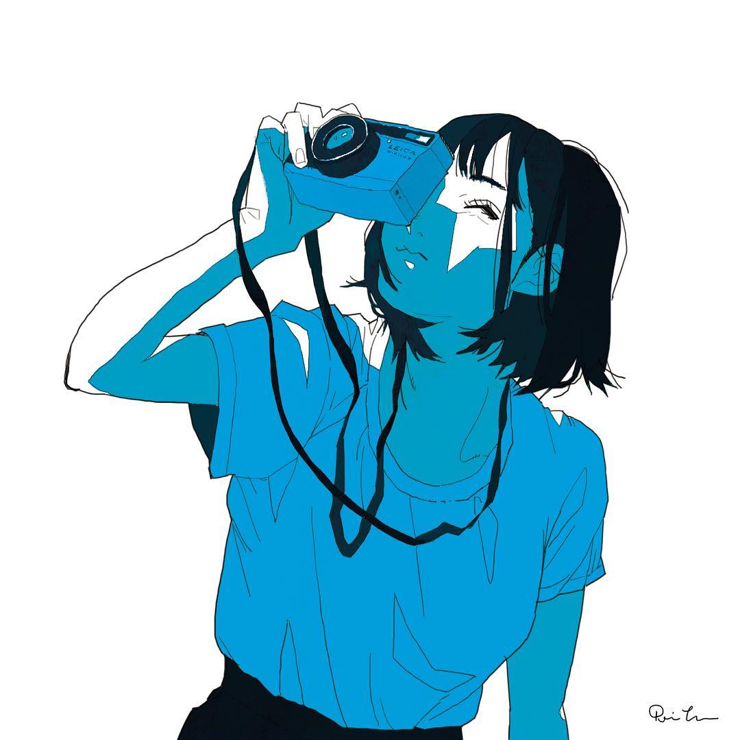 蓝色的海 日本插画师かとうれいrei Kato Katorei 堆糖 美图壁纸兴趣社区