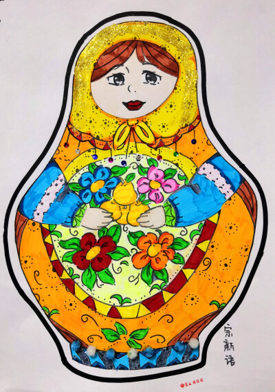 俄罗斯套娃 少儿美术·儿童美术·创意美术·综合美术·儿童画.
