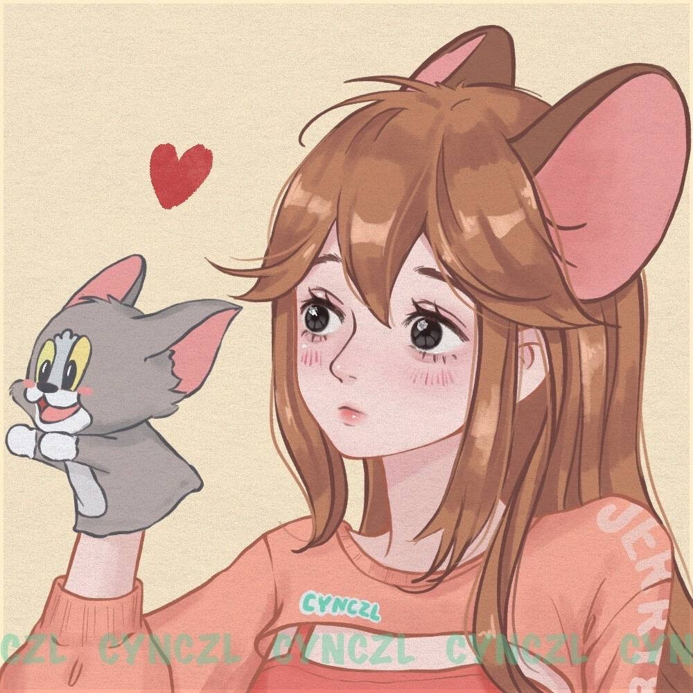 猫和老鼠拟人手绘情头画师:cynczl - 堆糖,美图壁纸