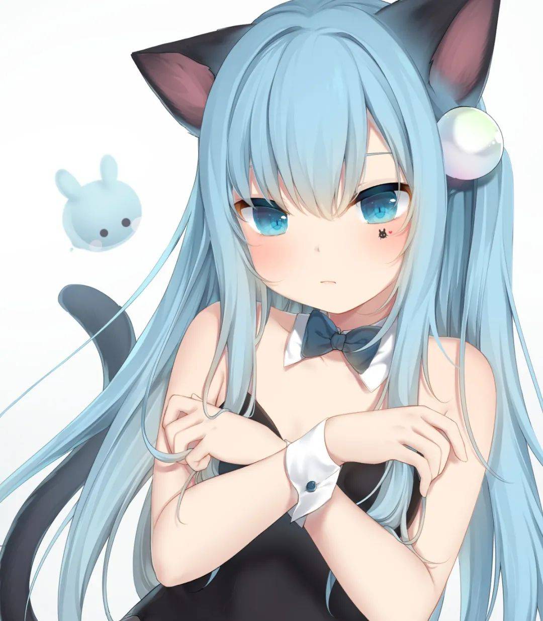 blue eyes, cat girl, anime girls, animal ears, tail | 4000x2336 ...