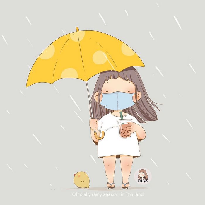 一个胖女孩的可爱日常 插画 by_lekha sukprasert