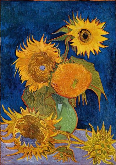 梵高 花瓶里的五朵向日葵 1888
