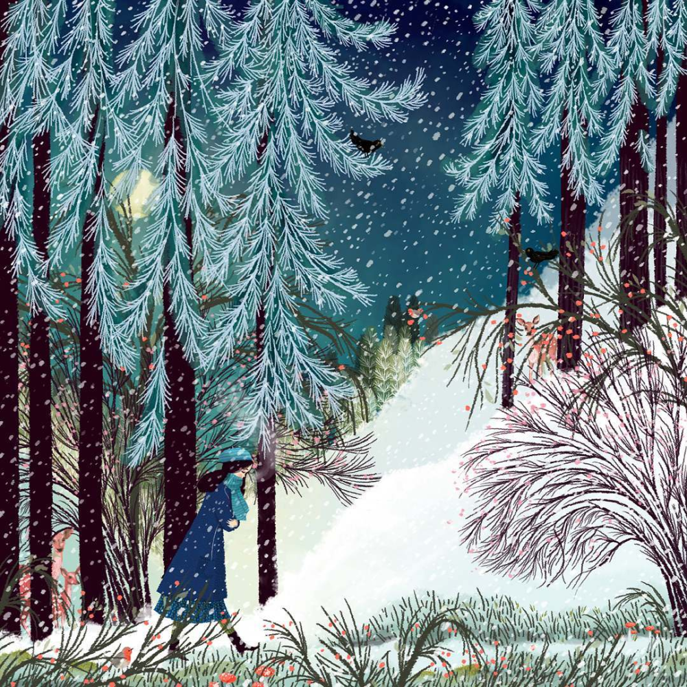 雪落下的童话森林插画师|jane newland