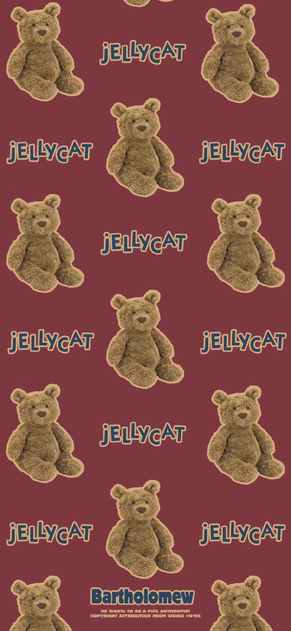 jellycat 巴塞罗那熊 背景壁纸锁屏