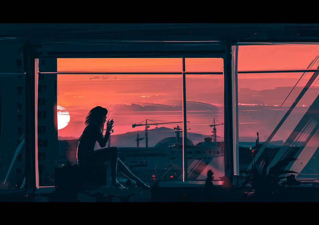 日暮孤单时 插画 by_画师alena aenami