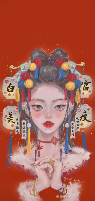 手绘风女生插画头像壁纸 太好看了吧!|cr: gua老师 67 676767