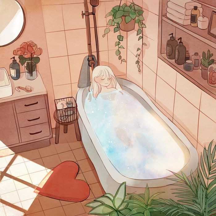 一个人的恬静时光少女生活场景插画by画师