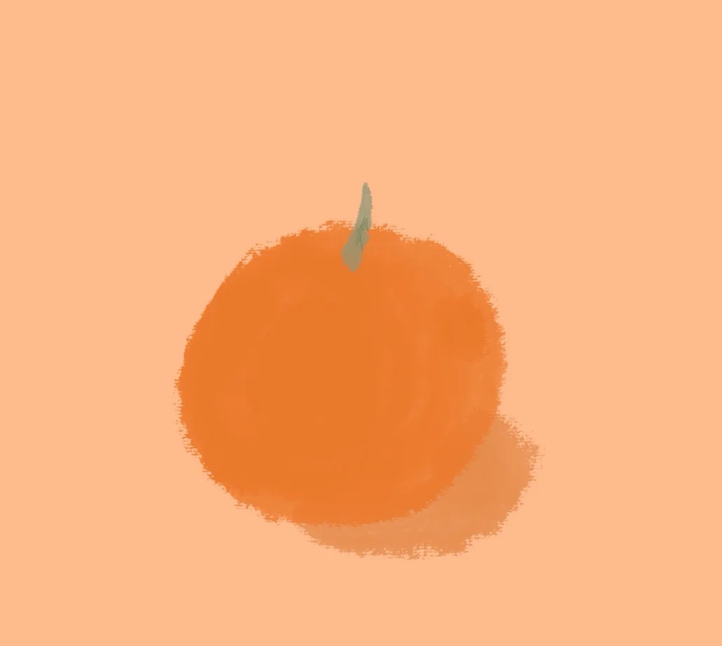 橙子高清壁纸手绘-千图网