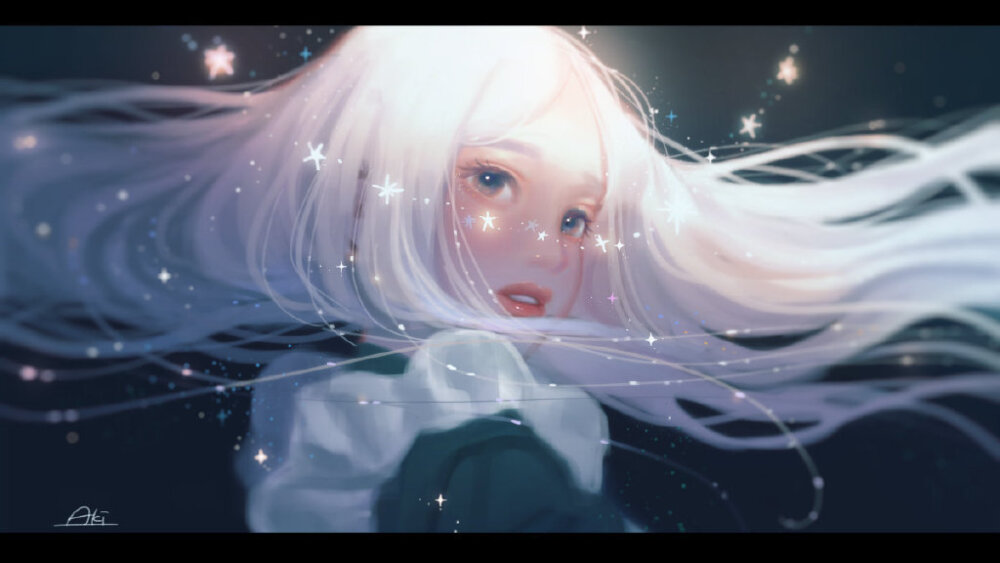 日本插画师 aki_a0623(twi)唯美梦幻的人物插画