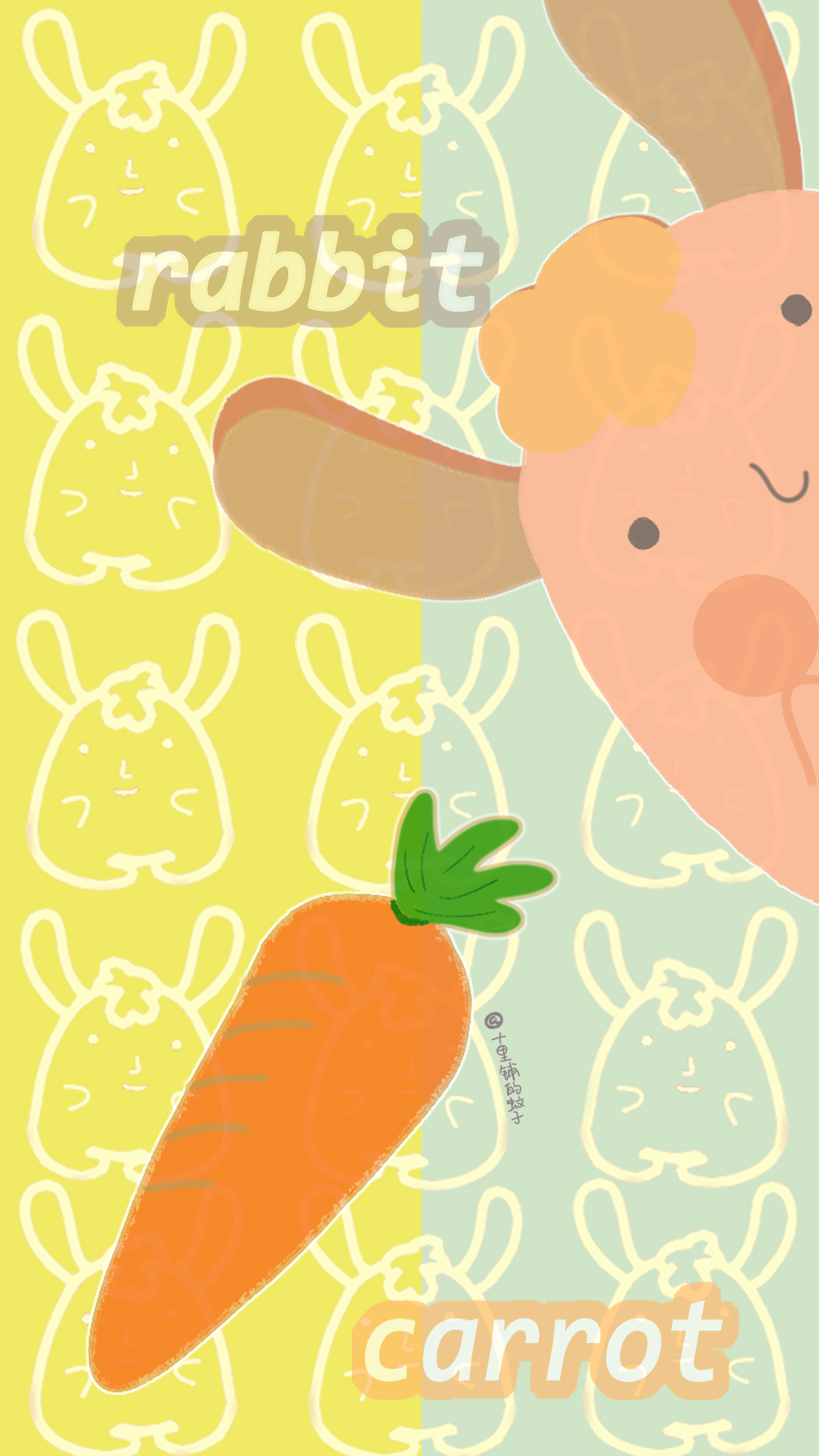 78出场:兔肥肥和它的胡萝卜#聊天背景画手… - 堆糖,美图壁纸兴趣