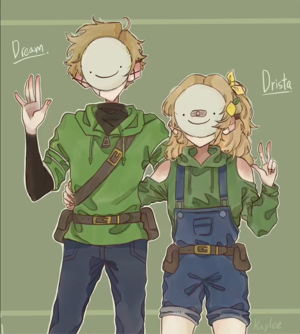 我的世界dream图片拟人,我的世界dream漫画头像 我的世界dream和他的妹妹drista