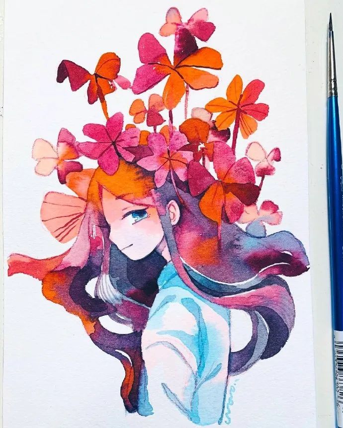 唯美插画|水彩画师:maruti_bitamin