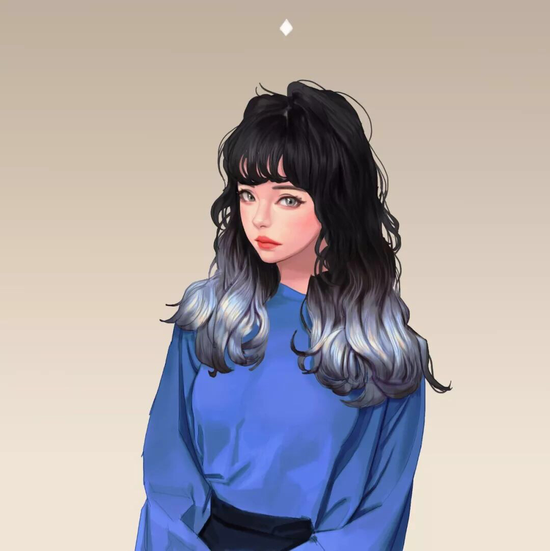 女生插画头像