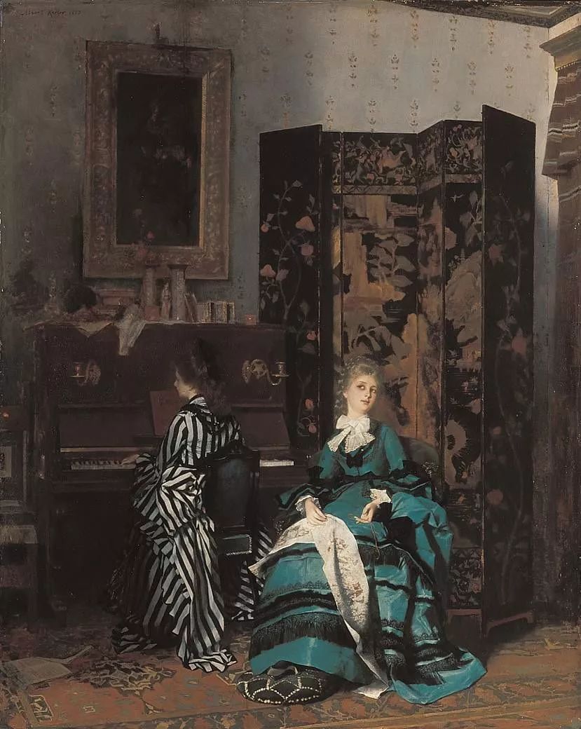 德国画家艾伯特·冯·凯勒《肖邦》/1873:画中背景正是当时风靡欧洲的