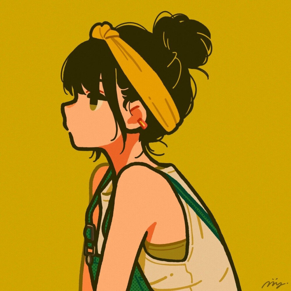 高饱和度人物插画少女